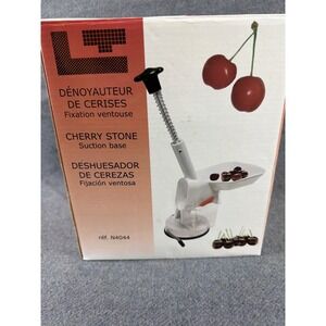 Tabletop Cherry Pitter Stoner White Suction Base LT Williams Sonoma Cherry Stone